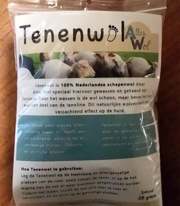Wandelwol antidruk-wol tenenwol in zakje