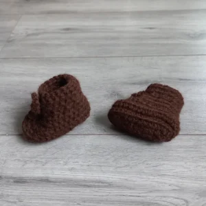 Babyslofjes Alpaca Donkerbruin 0-6 maanden