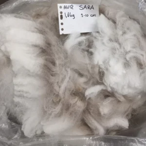 AV12 wit ruwe alpaca vacht spinnen vilten